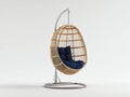 Hängesessel 100×85×125 cm - natur Rattan Stoff - modernes Garten Entspannung Design
