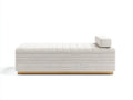 Lange Bank 190×50×58 cm - Stoff weiß - minimalistischer Schlafbereich Stil