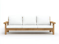 Sofa mit Holzrahmen und Polsterung 224×84×78 cm - Weiß/Holz - modernes Wohnzimmerdesign