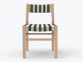 Esszimmerstuhl 56×60×86 cm - Holz Stoff grün beige - natürlicher Außenbereich Stil