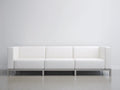 Sofa mit Polsterung 220×82×72 cm - Weiß/Silber - modernes Wohnzimmerdesign