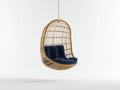 Hängesessel aus Rattan 90×78×125 cm - Natur/Blau - geflochtene Sitzschale zum Aufhängen
