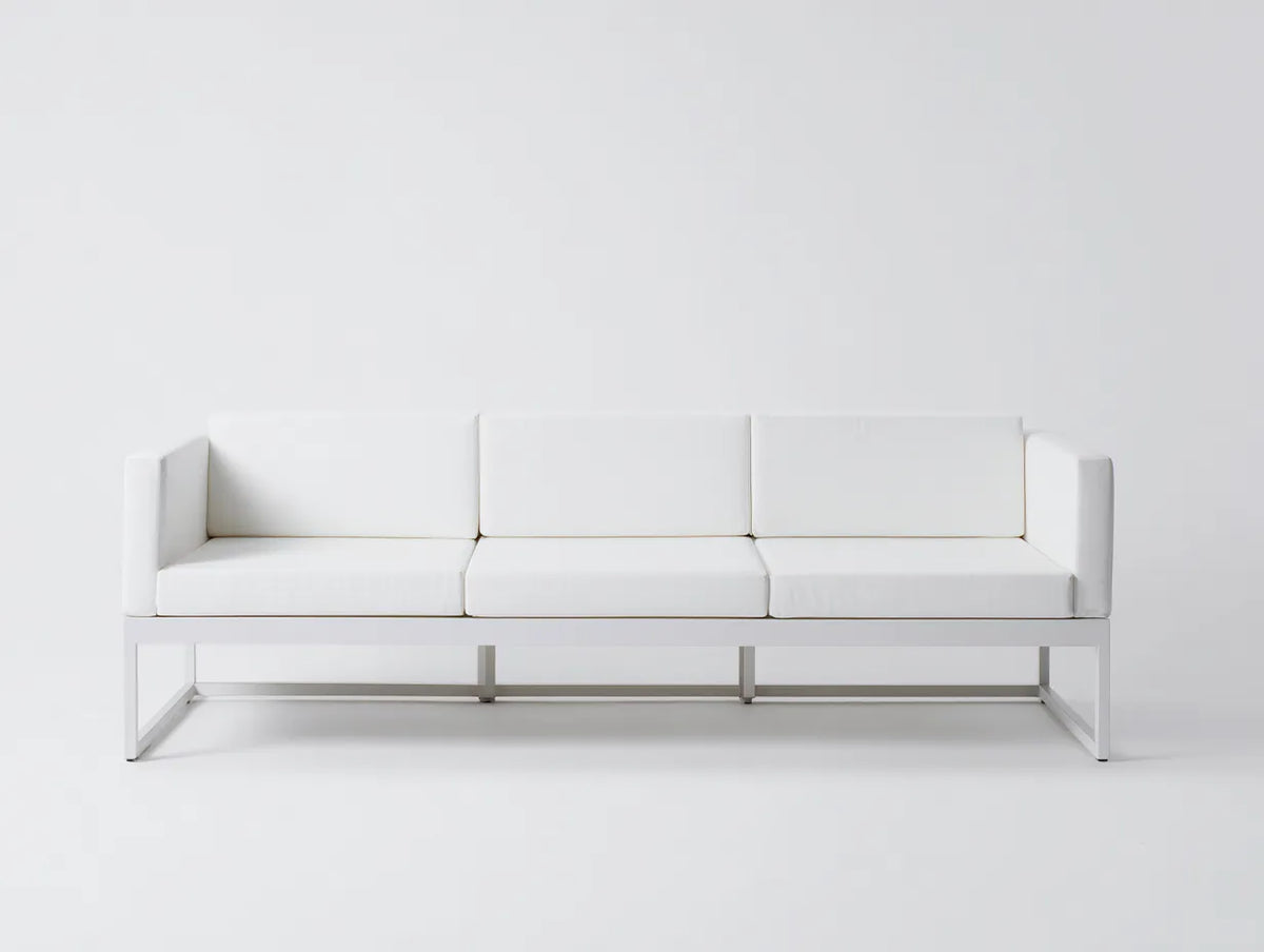 Sofa mit Polsterung 215×80×74 cm - Weiß - minimalistisches Wohnzimmerdesign
