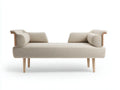 Lange Schlafzimmerbank mit Stoffbezug 190×72×72 cm – Beige/Natur – gepolsterte Ruhebank