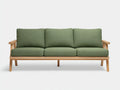 Sofa 220×85×82 cm - Stoff Grün Holz Natur - modernes Wohnzimmer Design
