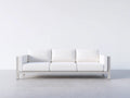 Sofa Stoff 218×80×76 cm – Weiß/Silber – schlankes Metallgestell