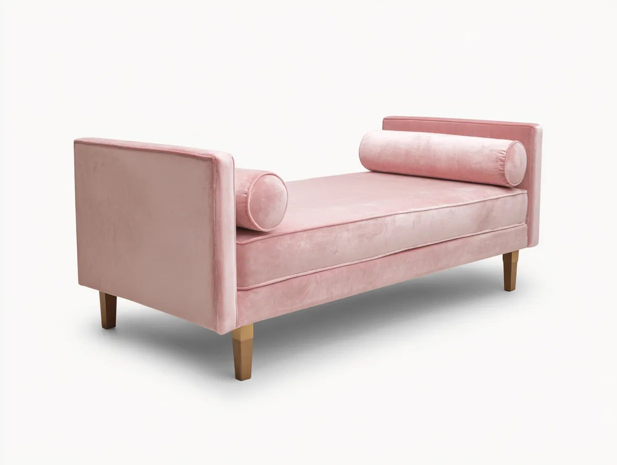 Lange Bank mit Stoffbezug 190×78×72 cm - Rosa - gepolstertes Design für das Schlafzimmer